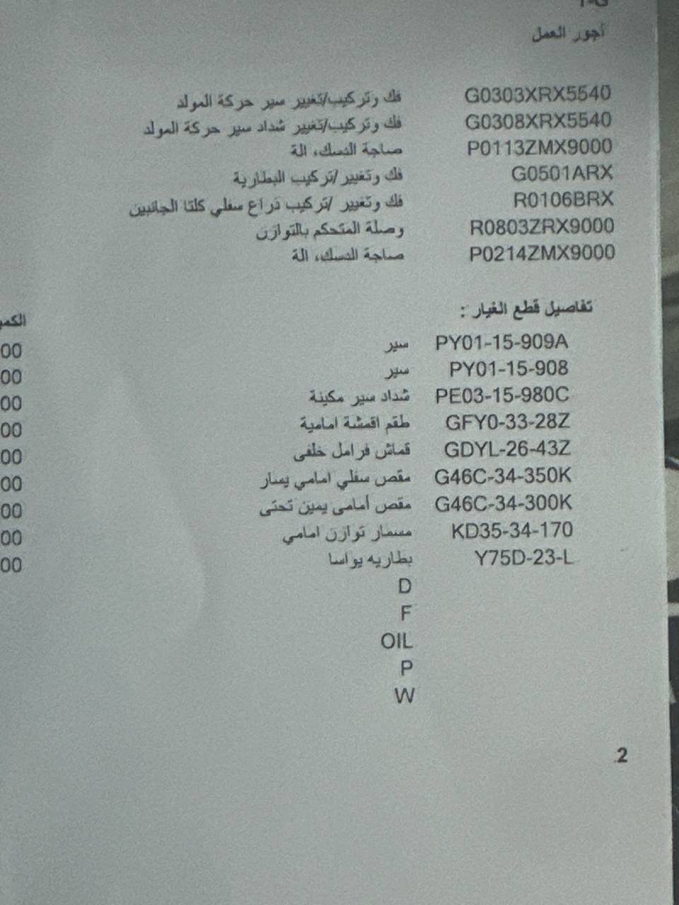 قائمة أرقام قطع غيار مازدا 6 من الوكالة تشمل فلاتر ومساعدات ومقصات بأرقام قطع رسمية